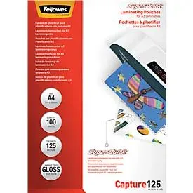 Fellowes, FELLOWES Laminiertasche A4 5440101 glanz, 125my 100 Stk
