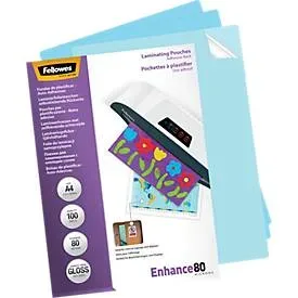 Fellowes, FELLOWES Laminiertasche A4 5302202 glanz, 80my selbstkl. 100 Stk