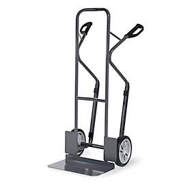 fetra ESD-Stahlrohrkarre, mit Schaufel, ESD-Sicherheitsgriffe, schiefergrau, Tragkraft 300 kg