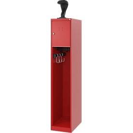 C+P, C+P Feuerwehrspind YOUNGSTER, Bodengleiter, 1 Abteil, HxBxT 1.530 x 300 x 500 mm, feuerrot, mit Helmhalter