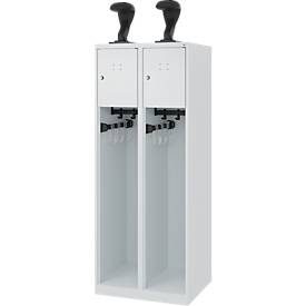 C+P, C+P Feuerwehrspind YOUNGSTER, Bodengleiter, 2 Abteile, HxBxT 1.530 x 600 x 500 mm, lichtgrau, mit Helmhalter