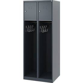 C+P, C+P Feuerwehrspind YOUNGSTER, Bodengleiter, 2 Abteile, HxBxT 1.530 x 600 x 500 mm, anthrazitgrau