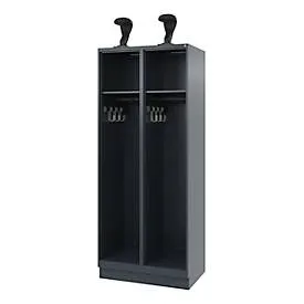 C+P, C+P Feuerwehrspind EXPERT, Sockel, 2 Abteile, HxBxT 1.850 x 800 x 500 mm, anthrazitgrau, mit Helmhalter