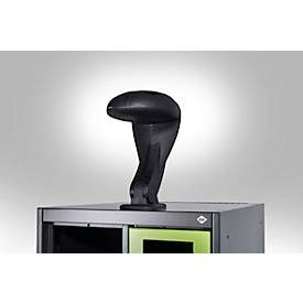 C+P Feuerwehrspind EXPERT, Sockel, 2 Abteile, HxBxT 1.850 x 800 x 500 mm, lichtgrau, mit Helmhalter