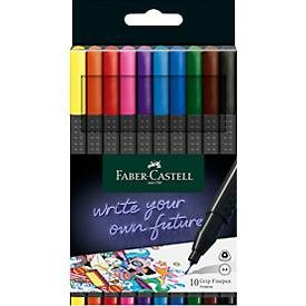 Faber-Castell, FABER-CASTELL Grip Finepen 0,4mm 151610 10 Farben, Etui
