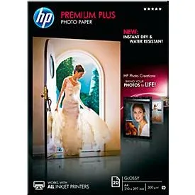 HP, HP Premium Plus Photo Paper A4 CR672A InkJet 300g, glossy 20 Blatt
