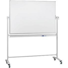 Franken Mobile Drehtafel, 360° schwenkbar, beidseitig beschreibbar, mit Stativ und Rollen, B 1500 x H 1000 mm, lackiert weiss