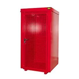 Gasflaschencontainer BAUER GFC-B M0, B 1090 x T1185 x H 2205, für 9 Gasflaschen, feuerbeständig, abschliessbar, rot