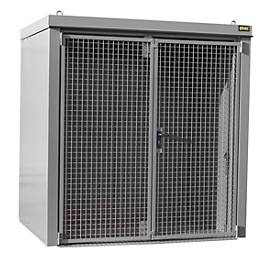 Gasflaschencontainer BAUER GFC-B M2, B 1570 x T 2125 x H 2265, für 35 Gasflaschen, feuerbeständig, abschliessbar, grau