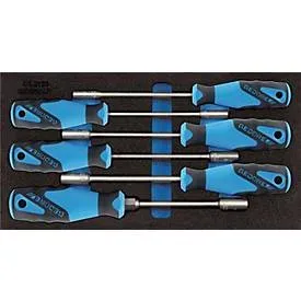 Gedore Werkzeugeinlage 1500 CT1-2133, 1/3 Modul, inkl. Steckschlüsselsortiment, 6-tlg., B 157,5 x T 310 x H 35 mm, Schaumstoff, schwarz/blau
