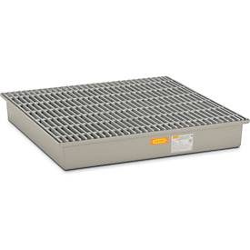 CEMO Auffangwanne aus GFK, HxBxT 200 x 1.280 x 1.280 mm, Gitterrost aus GFK
