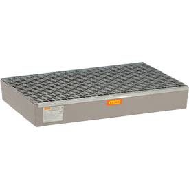GFK-Paletten-Auffangwanne 150 CEMO, für Euro-Paletten, B 1200 x T x 800 x H 190 mm, mit verzinktem Gitterrost
