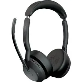 Jabra, Jabra Evolve 2 55 MS Stereo On Ear Headset Bluetooth® Stereo Schwarz Noise Cancelling, Mikrofon-Rauschunterdrückung