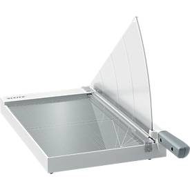 Leitz, Leitz Precision Office Hebelschneider 9021 A4+ 381 mm Edelstahl-Klinge Premium Glasarbeitsfläche EdgeGlow-Kantenlicht Grau 15 Blatt
