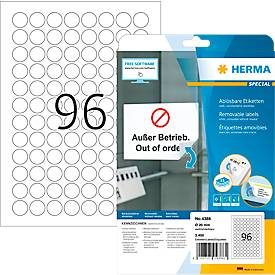 HERMA, HERMA Etiketten Movables 20mm 4386 weiss, non perm. 2400 St&uuml;ck