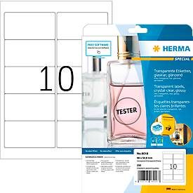 HERMA, HERMA Folienetiketten 96x50,8mm 8018 transparent 250 St./25 Blatt