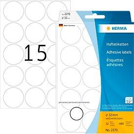 HERMA, HERMA Markierungspunkte 32mm 2270 weiss 480 St./32 Blatt