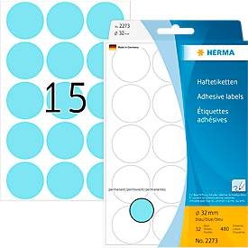 HERMA, HERMA Markierungspunkte 32mm 2273 blau 480 St./32 Blatt