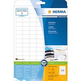 HERMA, HERMA Etiketten PREMIUM 25.4x16.9mm 4334 weiss,perm. 2800 St./25 Bl.