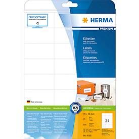 HERMA, HERMA Universal-Etikett. 70,0x36,0mm 4360 weiss 600 St./25 Blatt