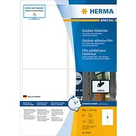 HERMA, Herma 9539 Folien-Etiketten 99.1 x 139 mm Folie, matt Weiß 160 St. Extra stark haftend Laserdrucker, Farblaserdrucker,