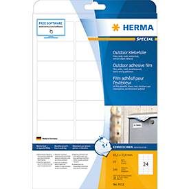 HERMA, HERMA Outdoor Etikett.PP 63,5x33,9mm 9532 weiss 240 St./10 Blatt
