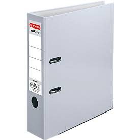 herlitz, herlitz maX.file Ordner DIN A4 80 mm Grau 2 Ringe Pappkarton, PP (Polypropylen) Texturiert Hochformat