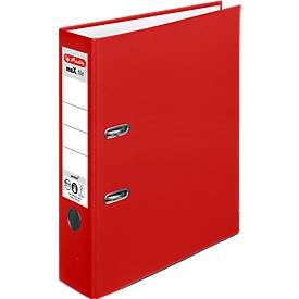 herlitz, herlitz maX.file Ordner DIN A4 80 mm Rot 2 Ringe Pappkarton, PP (Polypropylen) Texturiert Hochformat