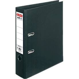 herlitz, herlitz maX.file Ordner DIN A4 80 mm Schwarz 2 Ringe Pappkarton, PP (Polypropylen) Texturiert Hochformat