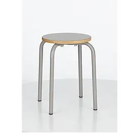 Hocker PARIS, stapelbar, Rundrohrfuss-Gestell, Ø 330 x T 330 x H 460 mm, taupe/taupe