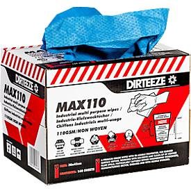 Industrie-Vliestücher MAX110, 100 g/m², ultrasaugfähig, zug- u. abriebfest, L 300 x B 420 mm, 160 St.
