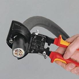 Knipex, Knipex 95 36 280 Ratschen-Kabelschneider Geeignet für (Abisoliertechnik) Alu- und Kupferkabel, ein- und mehrdrähtig 52