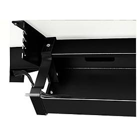 Kabelwanne Standard, für höhenverstellbare Schreibtische ab B 1400 mm, abklappbar, schwarz