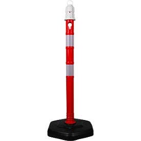 Kettenständerset, 4 Pfosten+4 Ketten, rot-weiss