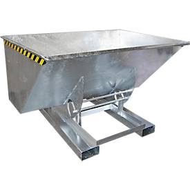Kippbehälter AK 150, mit Abrollsystem, 1500 l, 1000 kg, L 1420 x B 2280 x H 1070 mm, verzinkt