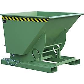 Bauer, Bauer® Kippbehälter mit Abrollmechanik, TK 1.000 kg, lackiert, Volumen 0,75 m³, RAL 6011 resedagrün