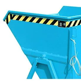 Kippmulde Bauer KS 550, Stahl, blau, B 1245 x T 1200 x H 1170 mm, 550 l, bis 1000 kg, Rollen, Manuelle Kippvorrichtung