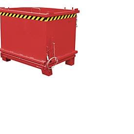 Bauer® Klappbodenbehälter, verstärkte Bodenklappe, lackiert, Volumen 1 m³, RAL 3000 feuerrot