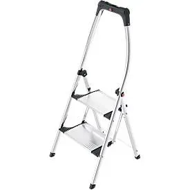 Hailo, Hailo Klapptrittleiter Living Step Silber, Schwarz 2 Stufen 119 cm