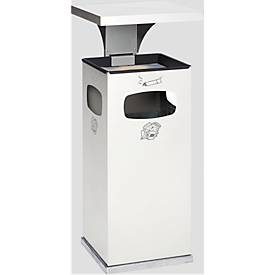 VAR, VAR® Kombiascher zur Bodenmontage, 38 Liter, verkehrsweiss