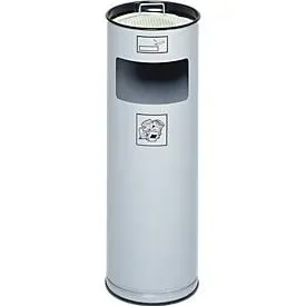 VAR, VAR® Ascher-Abfall-Kombination, Standmodell, 16,7 Liter, silber