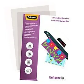 Fellowes, FELLOWES Laminiertasche A3 5452003 matt, 80my 100 Stk