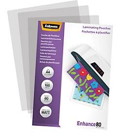 Fellowes, FELLOWES Laminiertasche A4 5452103 matt, 80my 100 Stk