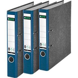Leitz, Leitz 180° Ordner A4 52 mm Blau 2 Ringe 1050 Pappkarton Wolkenmarmor Hochformat