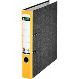 Leitz, Leitz 180° Ordner A4 52 mm Gelb 2 Ringe 1050 Pappkarton Wolkenmarmor Hochformat