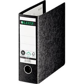 Leitz, Leitz 180° Ordner A5 80 mm Schwarz 2 Ringe 1075 Hartpappe Wolkenmarmor Hochformat