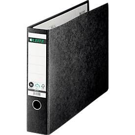 Leitz, Leitz 180° Ordner A3 80 mm Schwarz 2 Ringe 1073 Hartpappe Wolkenmarmor Querformat