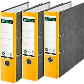Leitz, Leitz 180° Ordner A4 82 mm Gelb 2 Ringe 1080 Pappkarton Wolkenmarmor Hochformat