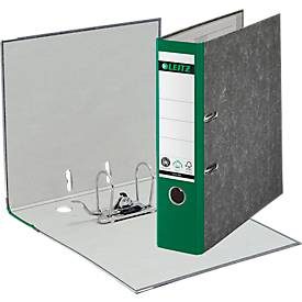 Leitz, Leitz 180° Ordner A4 82 mm Grün 2 Ringe 1080 Pappkarton Wolkenmarmor Hochformat