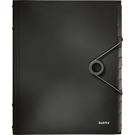 Leitz, LEITZ Ordnungsmappe Solid PP A4 45701095 schwarz 12 F&auml;cher
